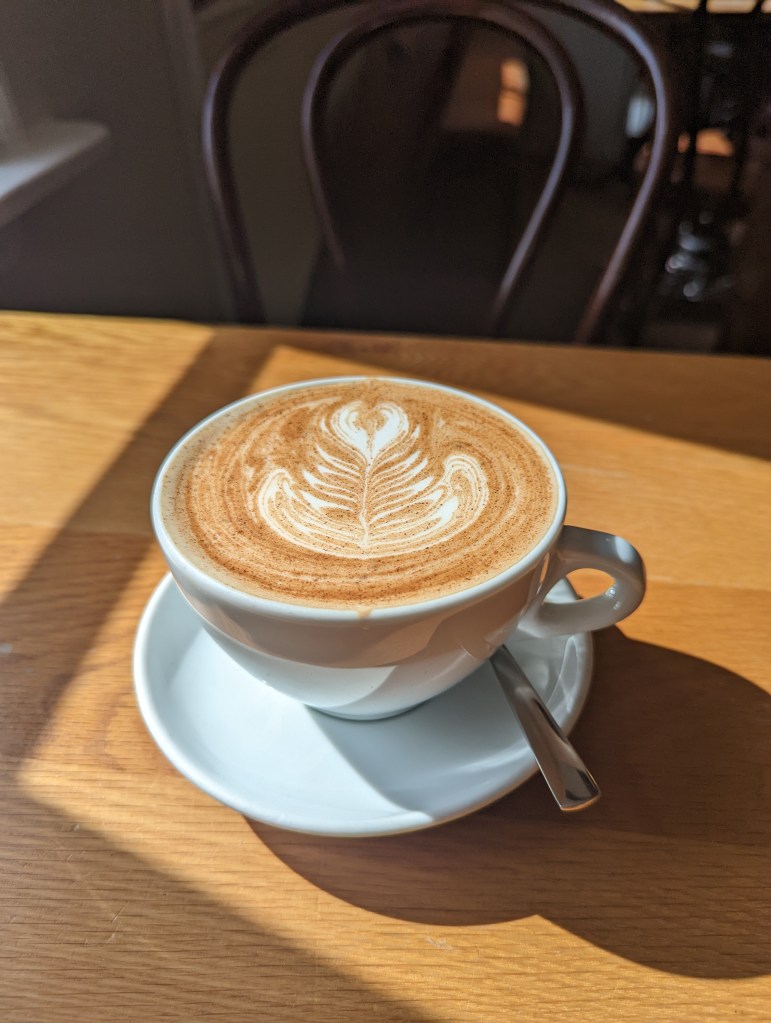 A latte at Kaffibrennslan in Reykjavik, Iceland