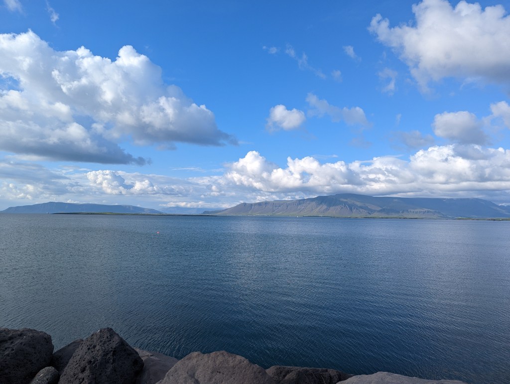 Reykjavik's bay on a sunny day