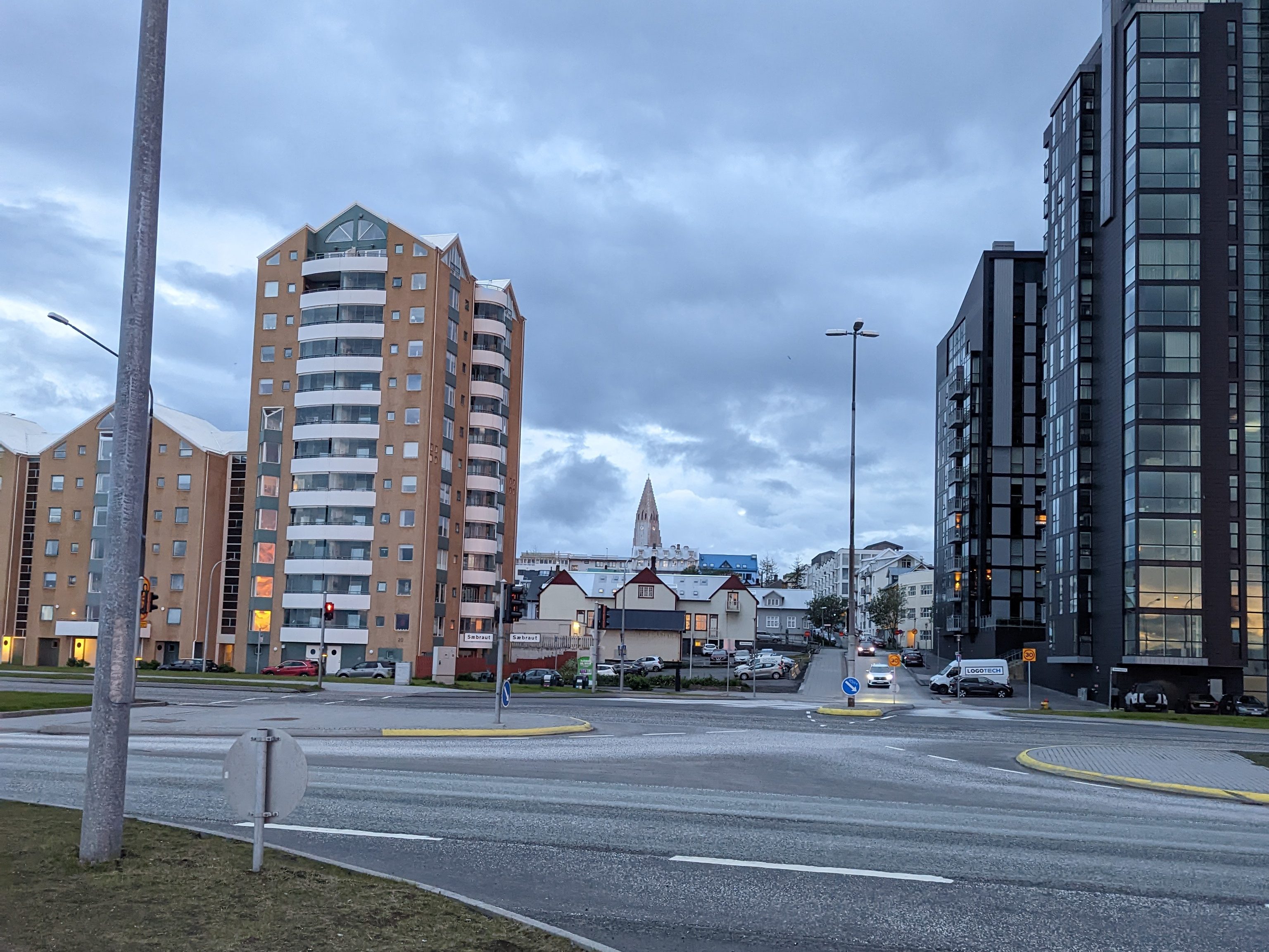 Reykjavik, Iceland after midnight in June