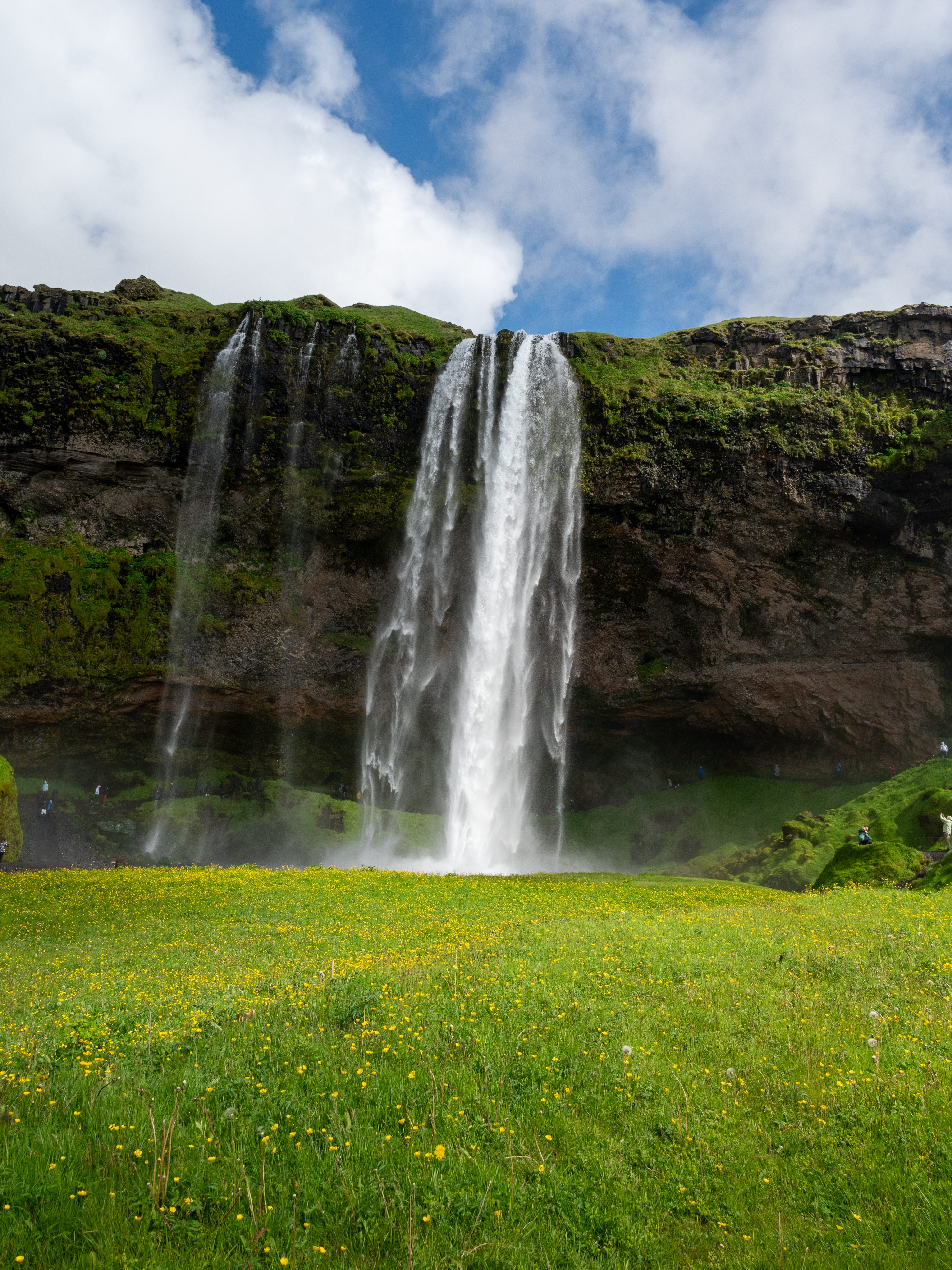 Seljalandsfoss in Iceland on a sunny day
